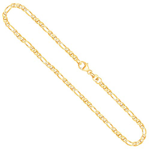 EDELIND Goldkette Herren 333 Echtgold 60 cm, Panzerstegkette mit Breite 2.5 mm, Gewicht ca. 5.2 g