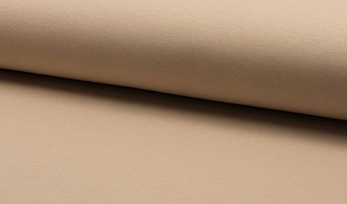 French Terry Sweatshirtstoff in Sand als Meterware zum Nähen, 50 cm