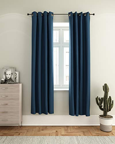 Furinno Collins Blackout Curtain 52x84 in. 1 Panel, Dark Blue