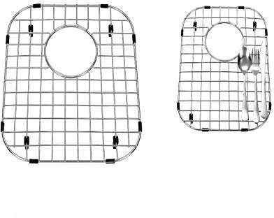 Starstar 60/40 Double Bowl Kitchen Sink Bottom Two Grids, Racks, Protector Stainless Steel, 16 x 13,14.5 x 11.26
