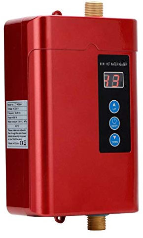 Mini Water Heater, 4000W Instant Tankless Fast Electric Water Heaters, Instantaneous Instant-Electric Water Fast Heating for Bathroom Kitchen,Red