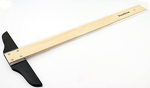 Liquidraw T-Quadratisches Lineal, 60 cm, Holz, T-Form, zum Zeichnen, Zeichnen, für allgemeine Layout-Arbeiten, Architekten und Ingenieure (ohne Markierung)
