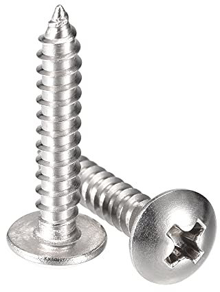 sourcing map 50 Stück Selbstschneidende Kreuzschlitz Schrauben, #6 x 3/4 304 Edelstahl Holzblechschraube