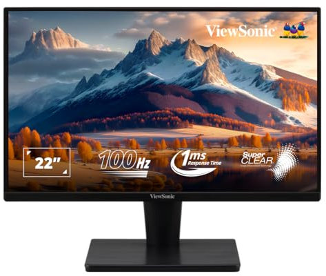 ViewSonic VA2215-H 22-inch 1080p Full HD Monitor with Frameless Design, 75Hz, VGA, HDMI, Eye Care for Work and Study at Home