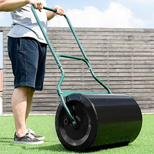 S AFSTAR Lawn Roller, Garden Drum Roller Push/Tow Behind, Water/Sand Filled Roller for Garden, Lawn, Backyard Ball Field, 16x20-Inch, 60L/ 16 Gallons