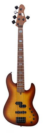 IYV-IPJB-500A Solid Body with Flame Maple Electric Jazz Bass, Natural