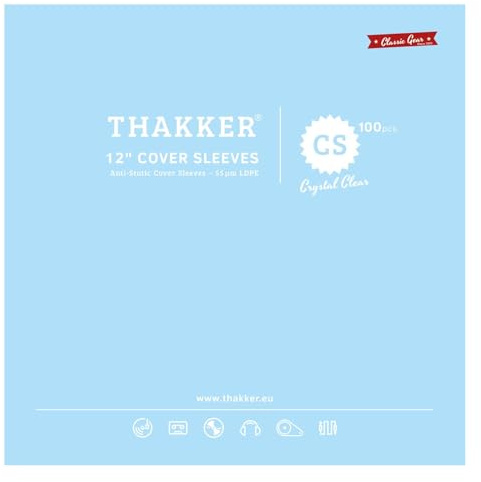 THAKKER 12 tums fodral - 100 antistatiska ytterfickor - genomskinligt skydd för alla 12 tum och Maxis skivfickor - syrafri - HDPE 55 µm - 325 mm x 325 mm