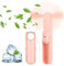 Handventilator,USB Ventilator Tragbarer Mini Lüfter, 3 IN 1 Faltbarer Ventilator Klein, Klein Taschenventilator mit Powerbank, Schönheitsspiegel Funktion für Reisen,Zuhause,Büro,Draußen (ROSE)