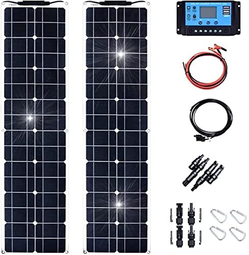 Kit de módulo de paneles solares flexibles 400W / 800 W Panel solar monocristalino Cargador de batería solar portátil con controlador 40A para automóvil RV Caravan Camper Roof Home System,2x200W