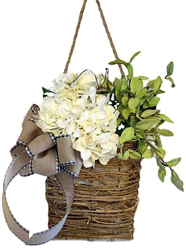Türkranz Sommer, Wildblumen Türkorbkranz hängen künstliche Haustür Frühlingskranz Frühling Willkommensschild für Hochzeitsheimdekor 17.72 in