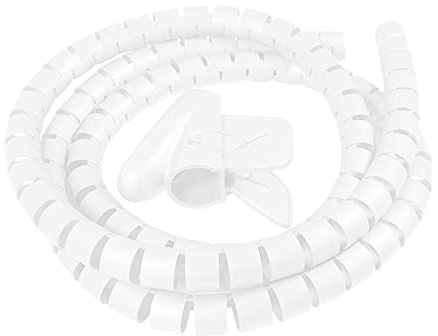 MOCNT 10mm Kabelschlauch Flexibler Kabelspirale Kabelmanagement Kabelkanal Kabelschutz Spiralkabelschlauch Selbstschließender Bündeln Kabel Isolierschlauch Kabelhülle Weiß 5Meter