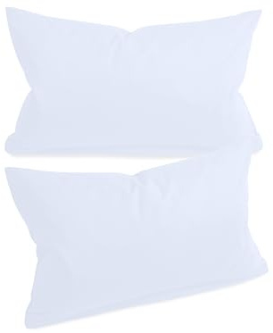 npluseins unifarbene Kissenbezüge im Doppelpack und dezentem Design 1154.1498, ca. 30 x 50 cm, Weiß | fein strukturiert, stückgefärbt, verdeckter Reißverschluss, maßstabil, Öko-Tex Standard 100, waschbar bis 60 °C