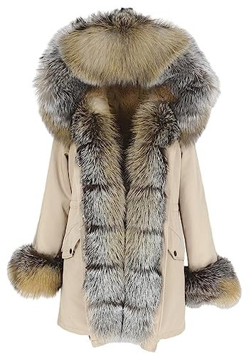 OFTBUY Wasserdichte Lange Parka Winter Jacke Frauen Echt Pelzmantel Natürliche Fuchs Pelz Kragen Kapuze Warme Streetwear Abnehmbare Warme