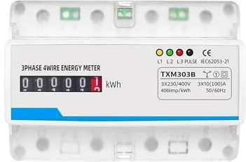 1 pièces 380V 100A compteur d'énergie électrique LCD compteur analogique 7P compteur de puissance électronique watt 3 phases 4 fils tension et courant multifonction kWh (Color : Analog Energy Meter)