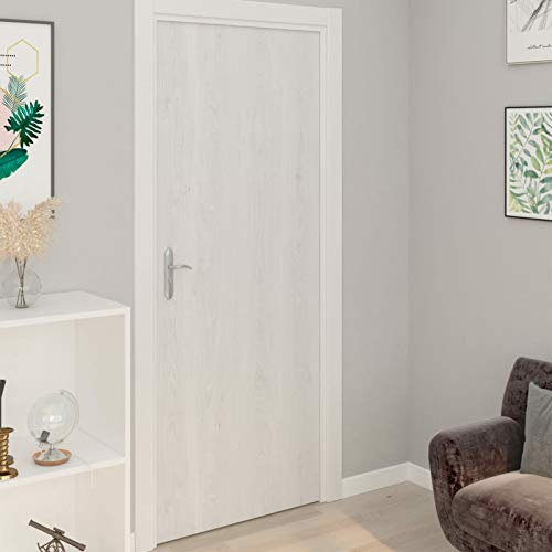 BaraSh Türfolien Selbstklebend 4 STK. Weißes Holz 210x90 cm PVC TüRfolie Selbstklebend 3D TüRfolie