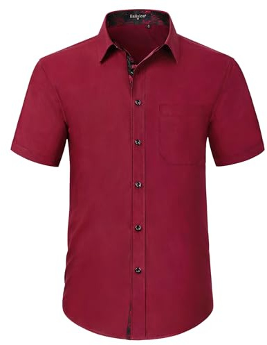 Enlision Herrskjortor Kortärmade Klädda Skjortor Casual Regular Fit Formella Affärsskjortor, L
