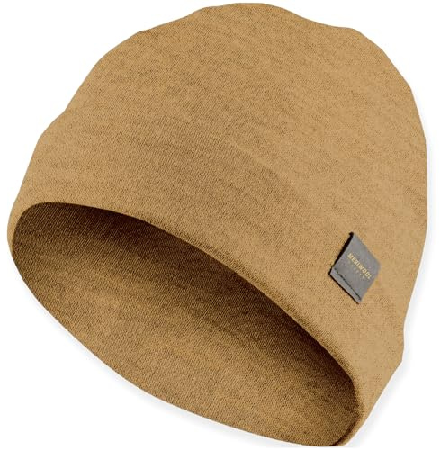 MERIWOOL Kids Merino Wool Beanie Hat - Warm, Breathable Unisex Children Knit Cap for Boys and Girls Sand