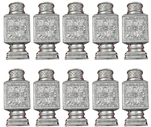 10 Stück Zaun-Endkappen, Zaun-Endstücke, schlagfeste Endstücke, Zaunaufsatz, Aluminium, runde Bördel-Endstücke