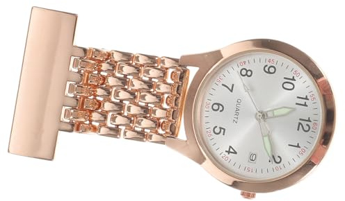 WOFASHPURET Elektronische Krankenschwesteruhr Rosegold Digitalanzeige LED Nachtleuchtuhr Hängeuhr aus Legierung Pflegebedarf für Damen