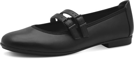 Jana Ballerines Femme à Bride Vegan, Black, 41 EU