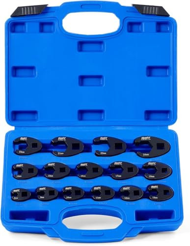 HEYOUTH 15 Pezzi chiave zampa Set Chiavi Aperta 1/2' 3/8',Chiave a piede di porco 8-24 mm,chiave per dadi svasati con azionamento