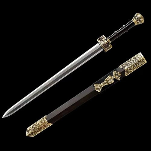 78 cm handgefertigtes Wakizashi mit Holzscheide,handgeschmiedete echte Musterstahlschwerter,geschnitzter Handschutz reinem Kupfer + Scheide natürlichem Ebenholz,Kendo,echtes Japanisches Kurzschwert