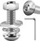 Dayalo Set di 10 viti M6 x 30, viti a testa semicircolare, dadi e rondelle, in acciaio inox A2 V2A, esagono incassato, filettatura completa, con chiusura a scansione