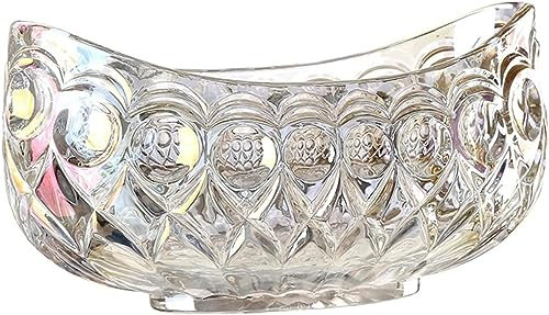 Saladier Bol à fruits, saladier, bols en verre Bol à fruits en verre cristal délicat estampé Bol de service décoratif for bateau Boîte à bonbons Vaisselle à usage quotidien Ornement Bols à bonbons art