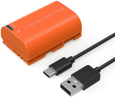 SMALLRIG LP-E6NH Batteri 2400mAh USB-C Batteri för Canon R5, R6, R7, Batteri för Canon R6 Mark II, R, R5 C, 5D II/III/IV, 6D, 6D II, 7D, 7D II, 60Da, 70D, 80D, 90D, Orange - 4968 | Canon R6 Mark II, R5, R6, R7,R, R5 C, 5D Mark II/III/IV, 6D, 7D, 7D II, 60D, 70D, 80D, 90D