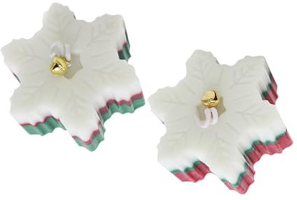 Healvian 2piezas Velas Navideñas Perfumadas de Color Degradado Velas de Aromaterapia para Decoración de Mesa Pequeñas Forma de Copo