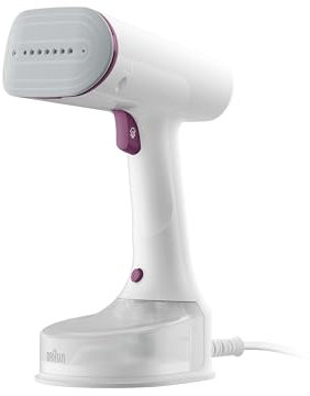 Braun QuickStyle 5 GS5011PU, Vertical Iron With Dual Plate FreeGlide 3D, Fast Heating Vertical Steamer, Steam 22 g/min, Capacity 150 ml, 1200W, White/Purple