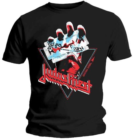 Rock Off officially licensed products Judas Priest British Steel Hand Triangle T Shirt Size L