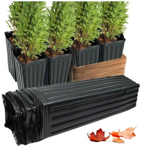 Hoher Kunststoff-Baumtopf mit Drainagelöchern für drinnen und draußen, Gartenarbeit (10 x 20 x 6,5 cm, 20 Stück)