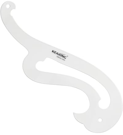 KEARING Französisches Kurvenlineal 3 mm – Flexibles Acryl Kurvenlineal | 3 mm Acryl, flexibles Kurvenlineal, transparent, vielseitig – für präzises Zeichnen & viele Anwendungen