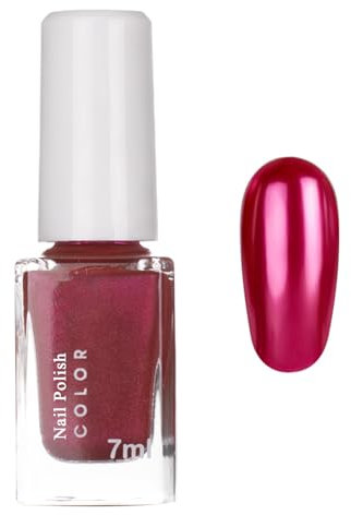 Metallic Nagellack Rosa- Spiegelnagellack Schnelltrocknend Chrom - Quick Dry Glossy Nail Polish - Mirror Effekt Long Lasting Metallischer Nagellack Entfernen Kratzfest, Kein UV Nötig (Rosa, 7ML)