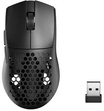 Redragon M725 Honeycomb Shell Gaming Mouse Wireless, Ultra Lightweight 49g, 8000 DPI Tri-Mode BT5.1/2.4GHz/Type-C Wired Gamer Mouse with 2 Side Buttons, Macro Programmable for PC/Mac/Laptop, Black