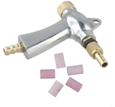 Sisinkal Professionelles Sandstrahl-Set mit 5 Keramikdüsen, Hand-Sandstrahlgerät für Metall, Glas, Farbe, Rostentfernung, Aluminiumlegierung, Konstruktion (A)