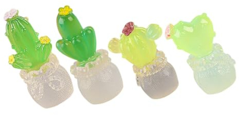 CLISPEED 4pièces Lot de Figurines Miniatures de Cactus Décoration de Bureau pour Maison et Voiture Résine