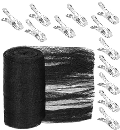 Bâche de piscine ronde – Housse de protection solaire ronde pour piscine, filet de protection solaire avec 12 clips pour les entreprises de jardin, les gestionnaires immobiliers, les propriétaires de