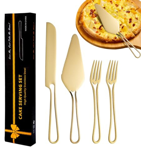 shjxi Spatule À Gâteau Pour Le Service | Poignée Ergonomique - Fourchettes à Desserts - Spatule à Fromage Coupe-Gâteau Ustensiles de Cuisine et Pâtisserie Mariage Fêtes de Maison Repas Partagé Dîner