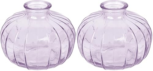 Talking Tables Vaso per fiori in vetro lilla Elegante centrotavola per matrimonio Davanzale Festa Giardino Cena estiva Camino Regalo Altezza 8 cm (Confezione da 2)