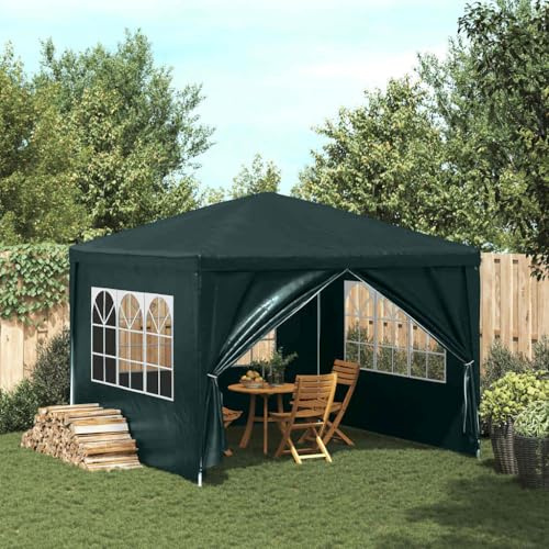 Nqyjm Tonnelle de Jardin Extérieur Tente de Réception 3 x 3 m Vert, Pavillon Chapiteau pour Mariage, Fêtes, Camping, événements Commerciaux