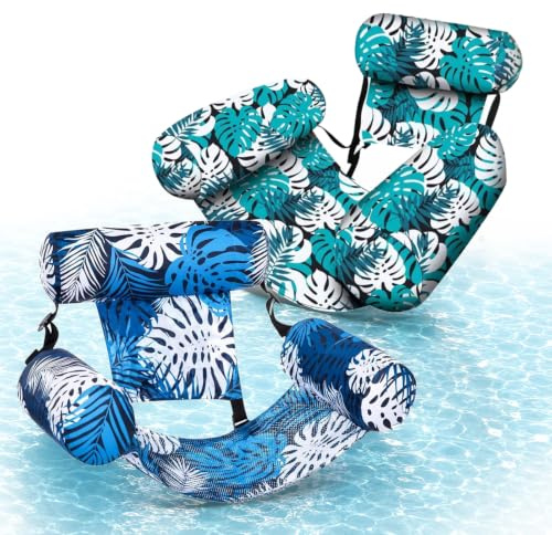 Kfeoctr 2PCS Schwimmsessel,Pool Sessel,Aufblasbarer Sessel für Pool,Aufblasbare Wasser Pool Luftmatratze für Erwachsene Für Party Sommer, Strand & Wasser