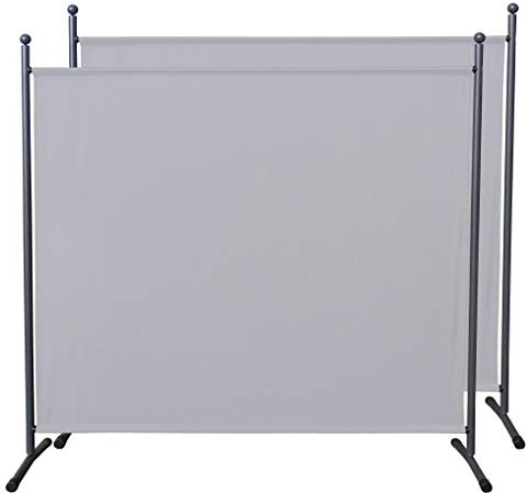 QUICK STAR 2 Stück Paravent 180 x 178 cm Weiß - Raumteiler Stellwand Blickdicht Innen & Außen - Garten & Balkon Sichtschutz Trennwand