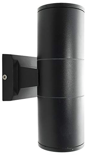 Planetitaly Applique murale moderne double spot GU10 extérieur IP44/IP65 aluminium LED 230 V lumière murale gris, noir, blanc 18 cm x 6.5 cm x 10 cm