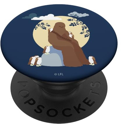 Star Wars Simple Chewie And Porgs Full Moon Scene PopSockets Swappable PopGrip