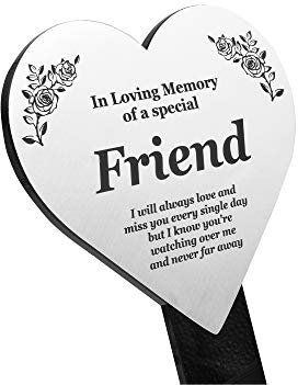 OriginDesigned Special Friend Memorial Remembrance - Paletto a forma di cuore, colore: oro/argento/rame impermeabile, per esterni, marcatore per tomba, omaggio