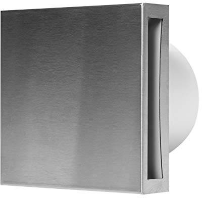 Prostko LTD Bathroom Extractor Fan 100mm / 4” with Stainless Steel Front Panel Timer and Humidity Sensor Kitchen Ventilator