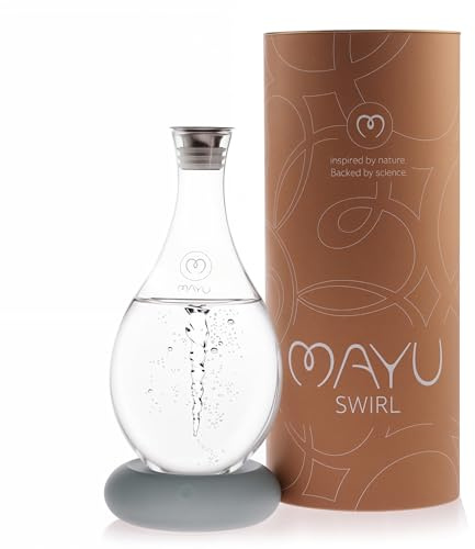 MAYU Water Swirl Wasserkaraffe mit Wirbelbewegung, 1,5 Liter | Natürliche Wirbelbewegung für besseren Wassergeschmack, 1,5 Liter Borosilikatglas, leises Design, edle Tischdeko