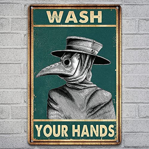 Blechschild-Wash Your Hands Schilder funny Schild Retro Poster Blechschild Schilder Freundschaft Geschenke Wand Deko(20 x 30 cm)